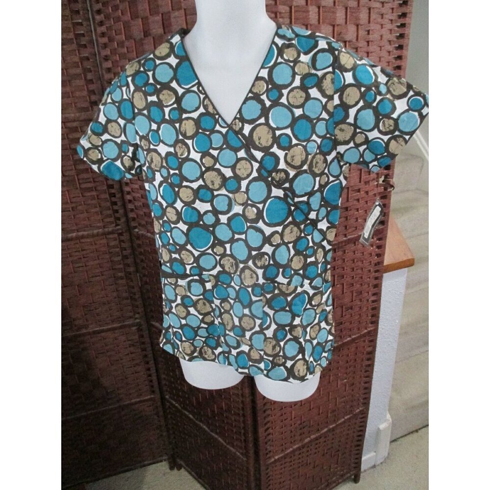 NWT Dickies Uniform Smock Women's Scrub Size XS Shapes Multi Color